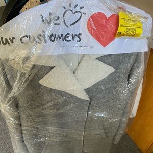 Mid length moto Sherpa jacket